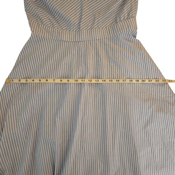 Calvin Klein Preppy Blue White Striped One Shoulder Bow Midi Dress 6 Romantic - Picture 14 of 16